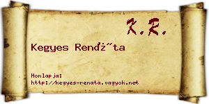 Kegyes Renáta névjegykártya
